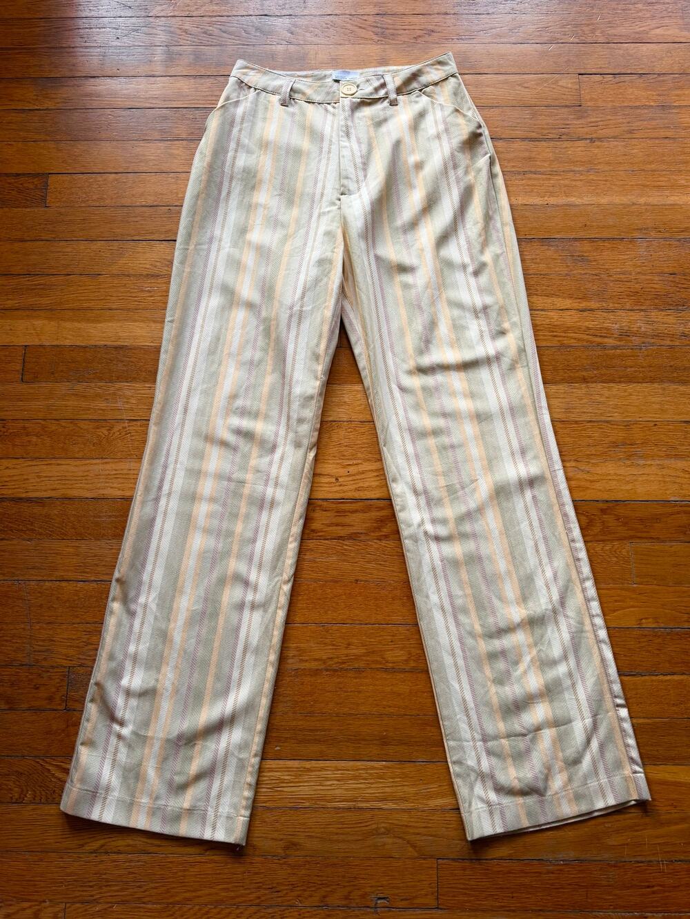 DANIELLE BERNSTEIN by WeWoreWhat Jade Stripe Classic Trousers sz 6